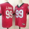 Georgia Bulldogs #99 J.Davis NCAA College Football Jersey Red
