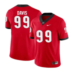 Georgia Bulldogs #99 Jordan Davis Alumni College Football Jersey Red