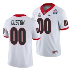 Georgia Bulldogs Custom Jersey 2021 Peach Bowl White College Football