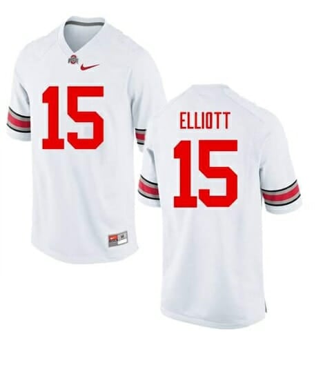 Ohio State Buckeyes #15 Ezekiel Elliott NCAA College Football Jersey White