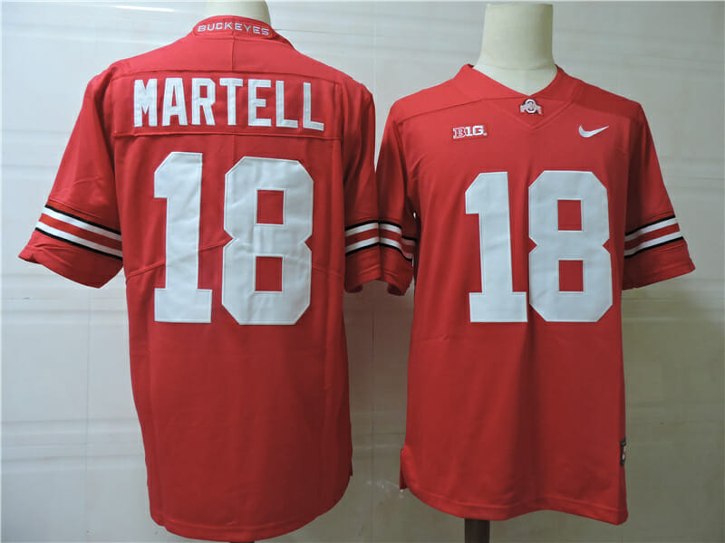 Ohio State Buckeyes #18 Martell College Football Jersey Red