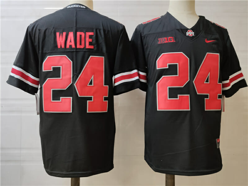 Ohio State Buckeyes #24 Wade College Football Jersey Black