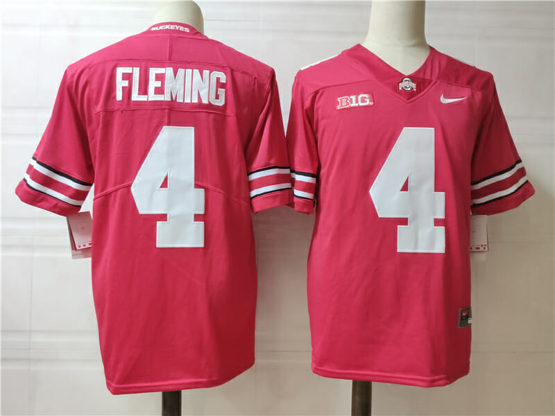 Ohio State Buckeyes #4 Fleming College Football Jersey Red