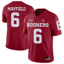 Oklahoma Sooners #6 Baker Mayfield Football Jersey Dark Red