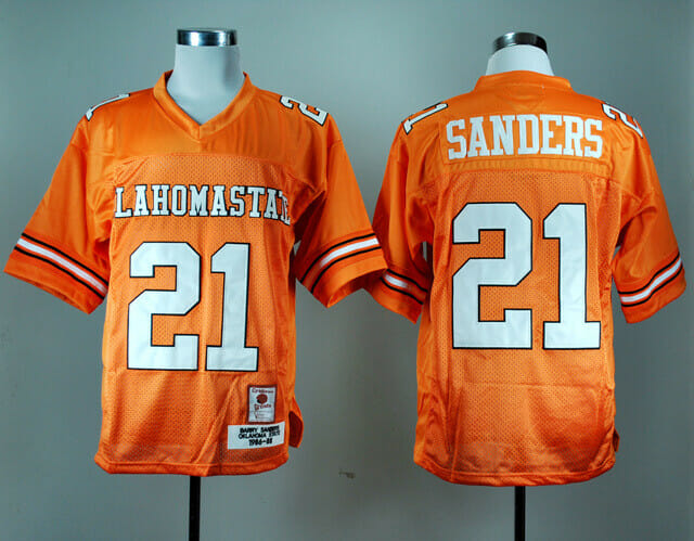 Oklahoma State Cowboys #21 Barry Sanders Football Jersey Orange