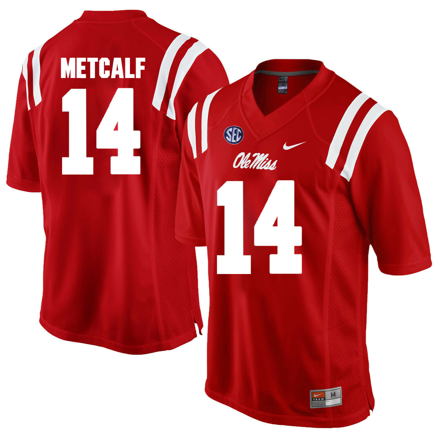 Ole Miss Rebels #14 D.K. Metcalf NCAA College Football Jersey Red