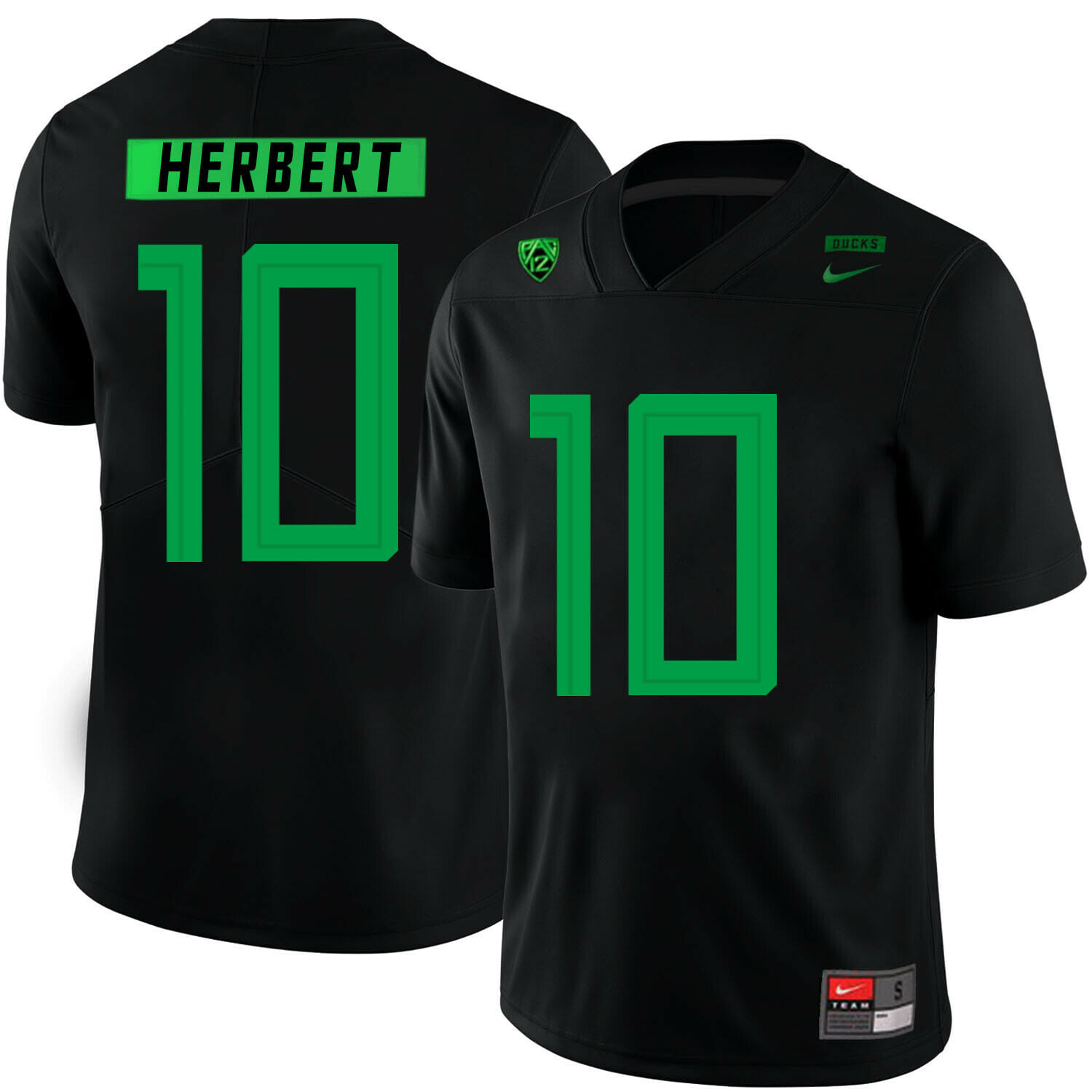 Oregon Ducks #10 Justin Herbert College Football Jersey Black