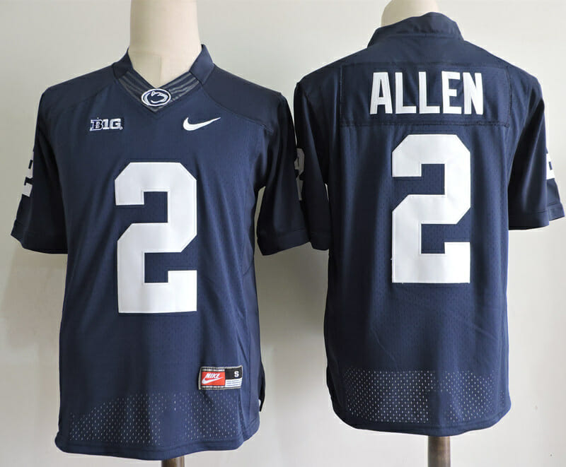 Penn State Nittany Lions #2 Marcus Allen Football Jersey Navy