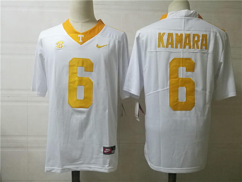Tennessee Volunteers #6 Alvin Kamara College Football Jersey White