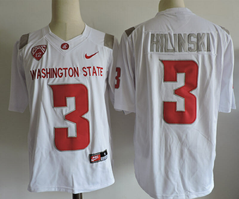 Washington State Cougars #3 Hilinski College Football Jersey White