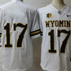 Wyoming Cowboys #17 Josh Allen No Name College Football Jersey White