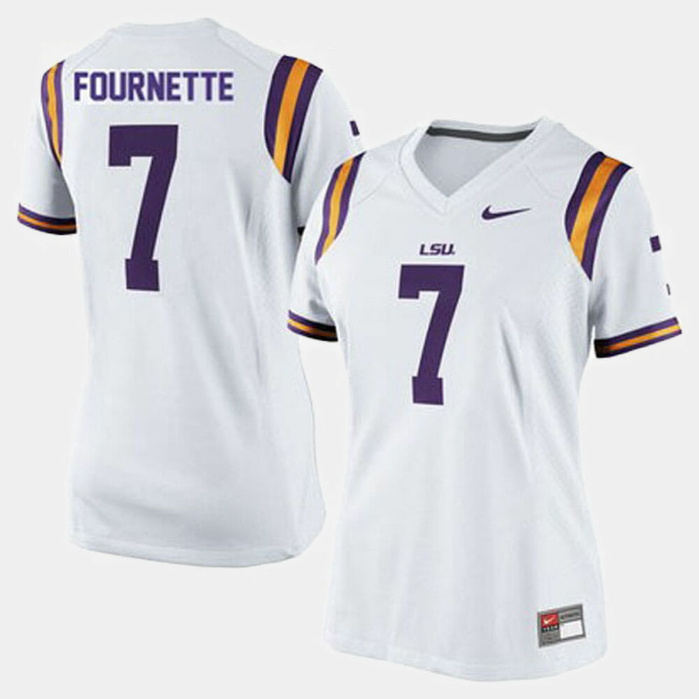 Lsu Tigers #7 Leonard Fournette College Football White Jersey