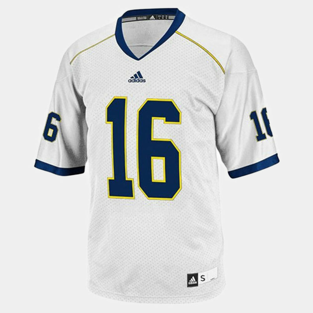 Michigan Wolverines #16 Denard Robinson College Football White Jersey