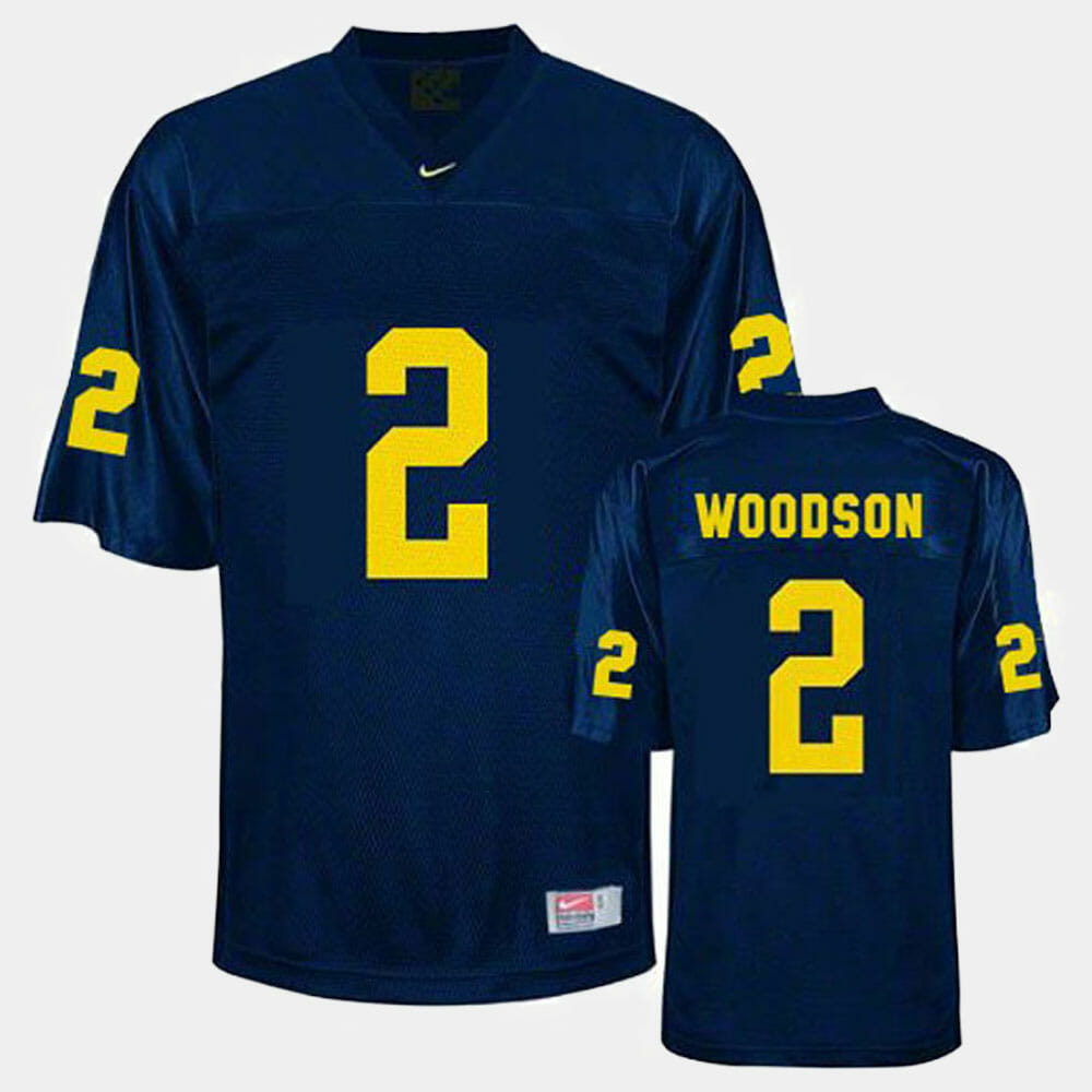 Michigan Wolverines #2 Charles Woodson College Football Blue Jersey