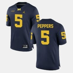 Michigan Wolverines #5 Jabrill Peppers Alumni Football Game Navy Jersey