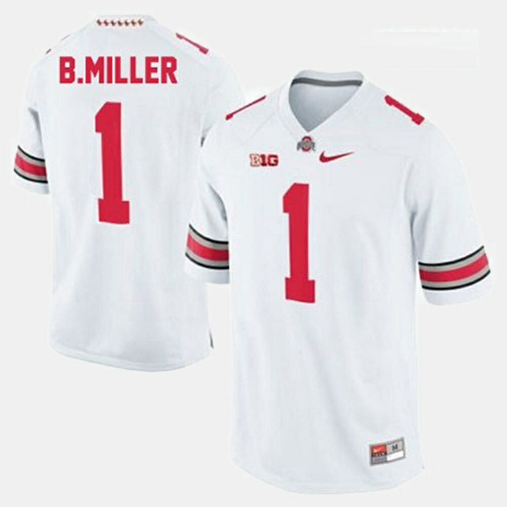 Ohio State Buckeyes #1 Braxton Miller College Football White Jersey