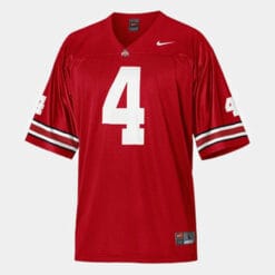 Ohio State Buckeyes #4 Santonio Holmes College Football Red Jersey