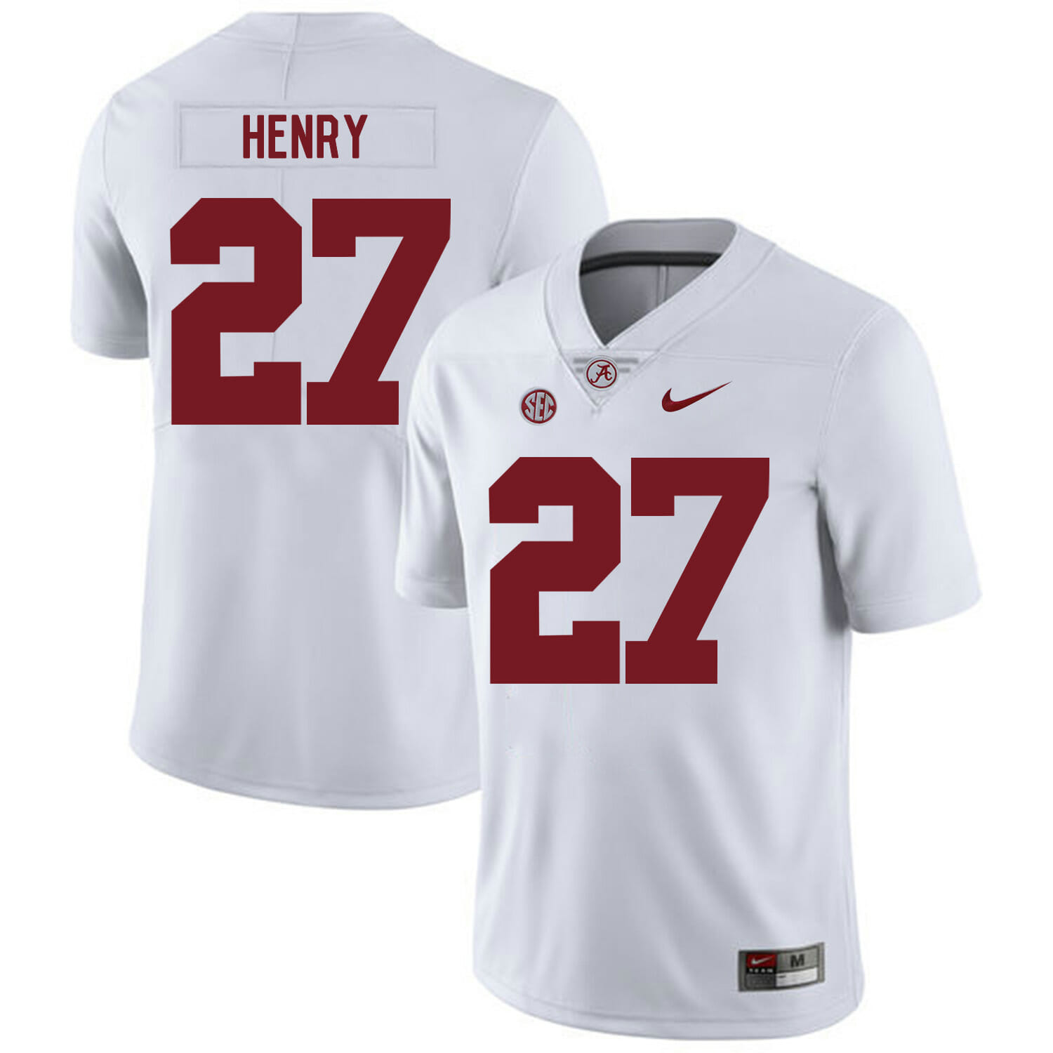 Alabama Crimson Tide #27 Derrick Henry College Football Jersey White