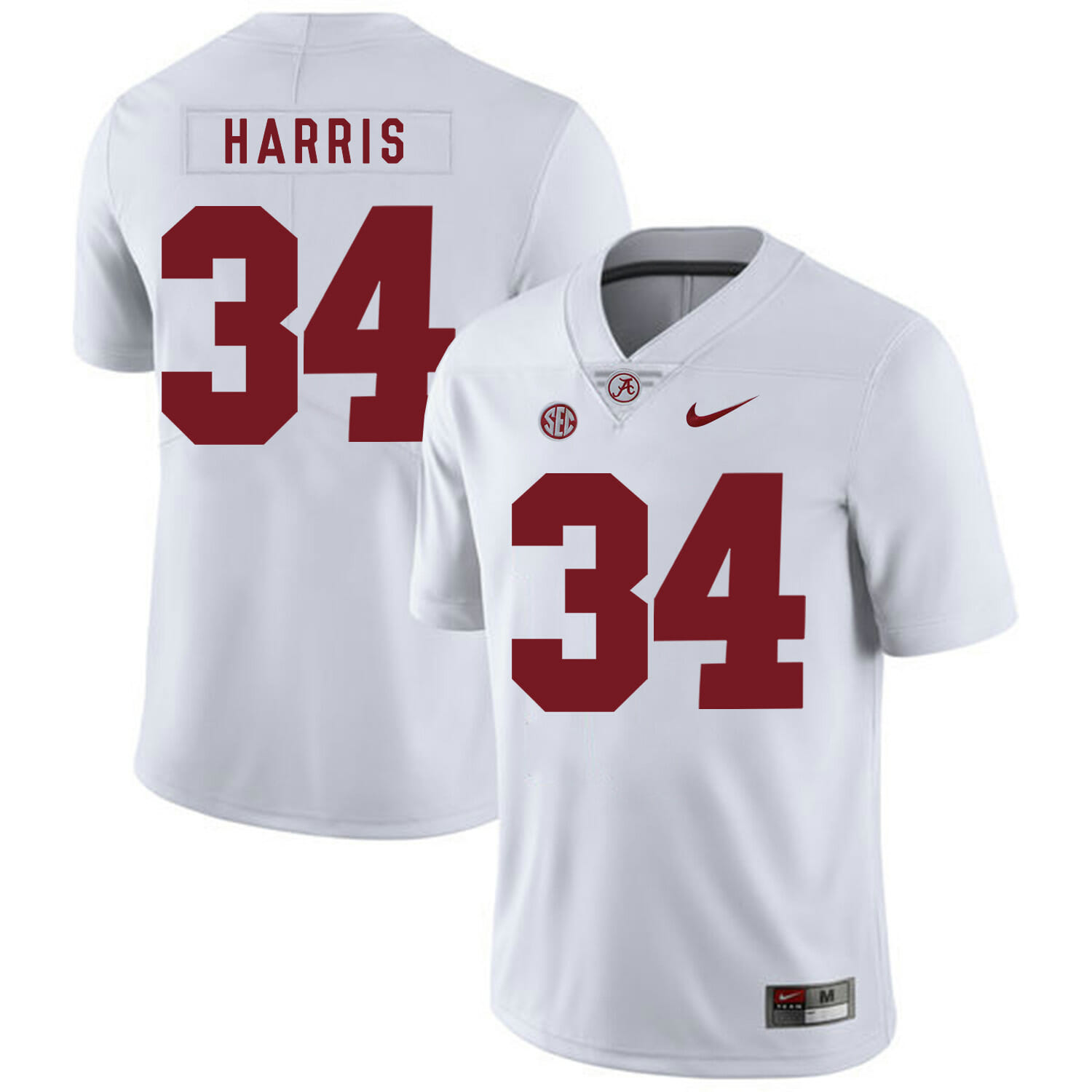 Alabama Crimson Tide #34 Damien Harris College Football Jersey White