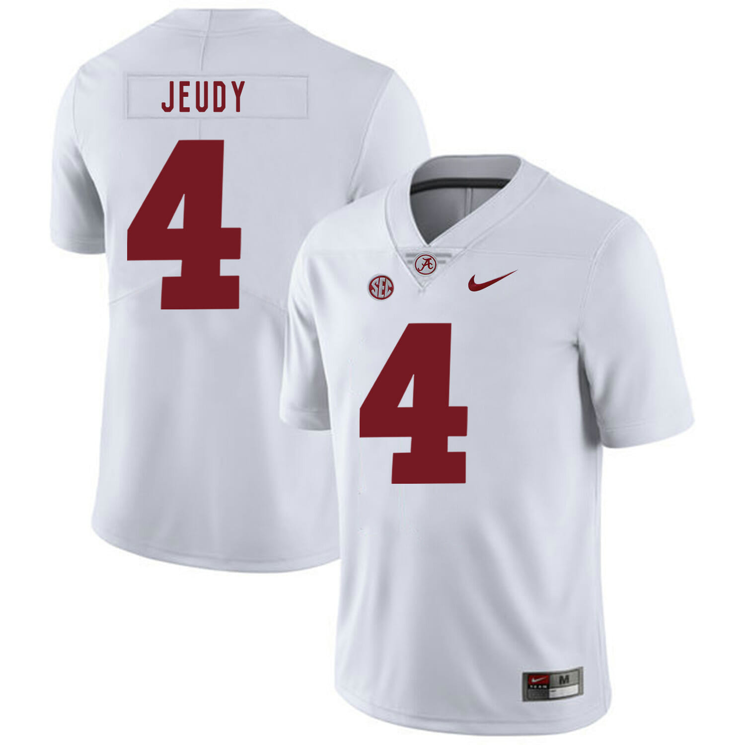 Alabama Crimson Tide #4 Jerry Jeudy College Football Jersey White