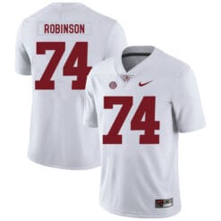Alabama Crimson Tide #74 Cam Robinson College Football Jersey White