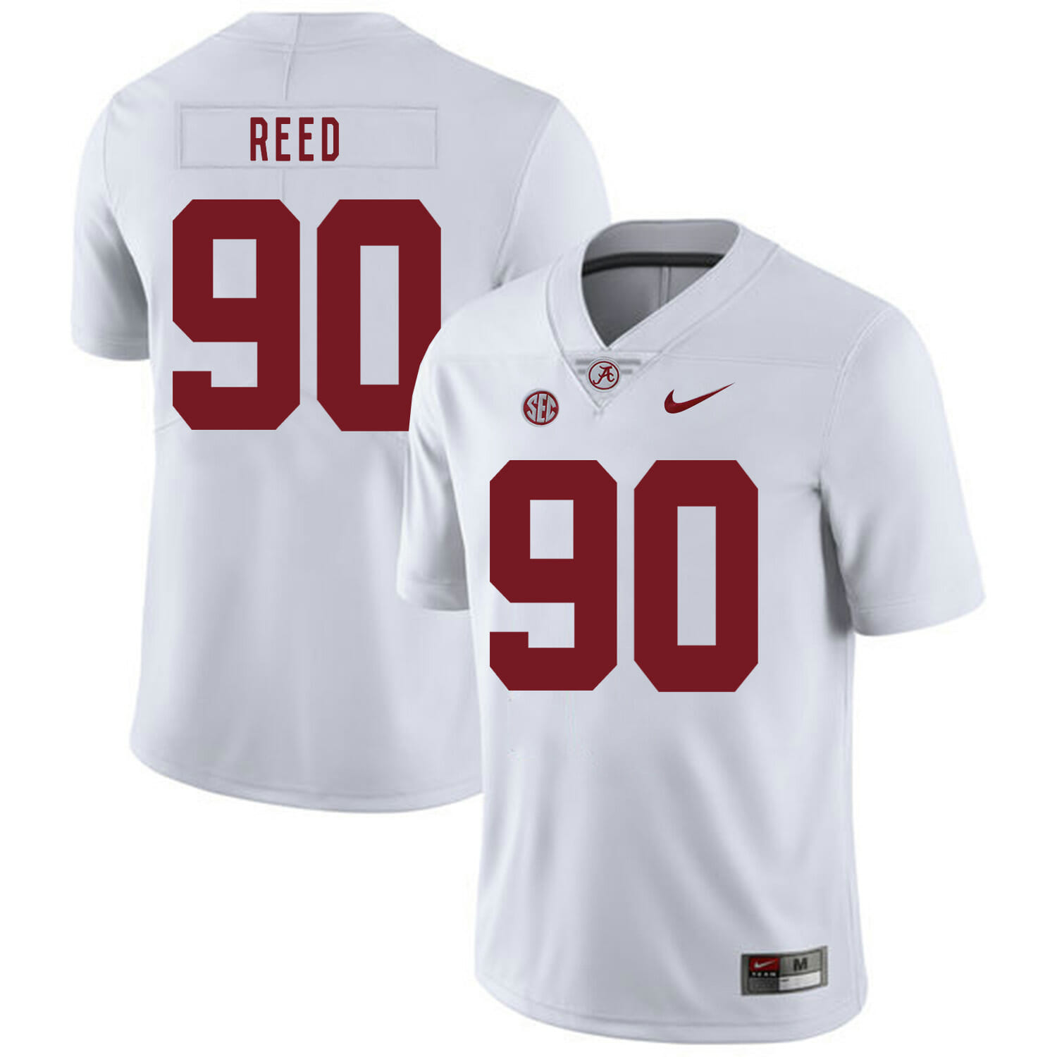 Alabama Crimson Tide #90 Jarran Reed College Football Jersey White