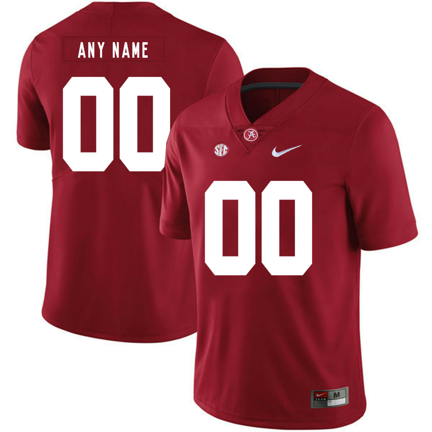 Alabama Football Jersey Custom Name and Number NCAA College Red