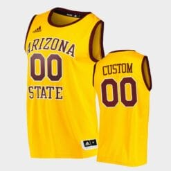 Arizona State Sun Devils Custom Name Number Gold College Basketball Player Jersey