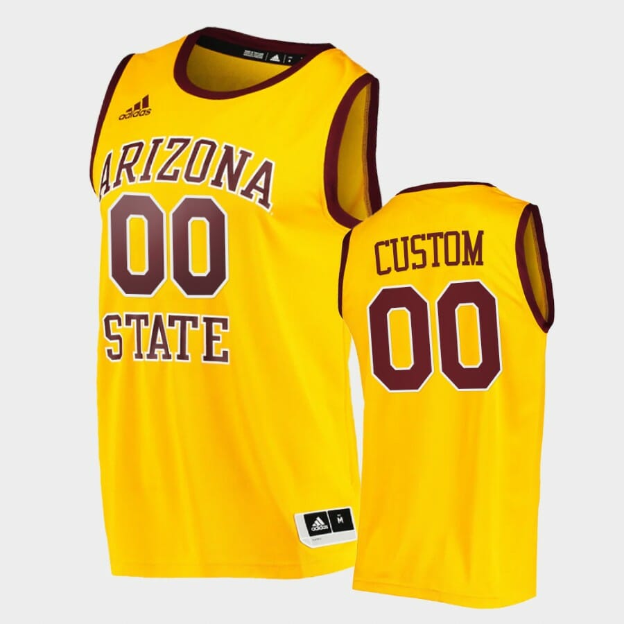 Arizona State Sun Devils Custom Name Number Gold College Basketball Player Jersey