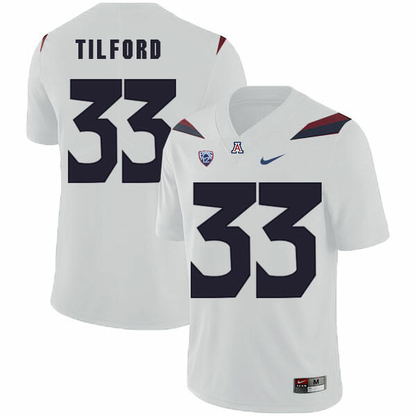 Arizona Wildcats #33 Nathan Tilford NCAA College Football Jersey White