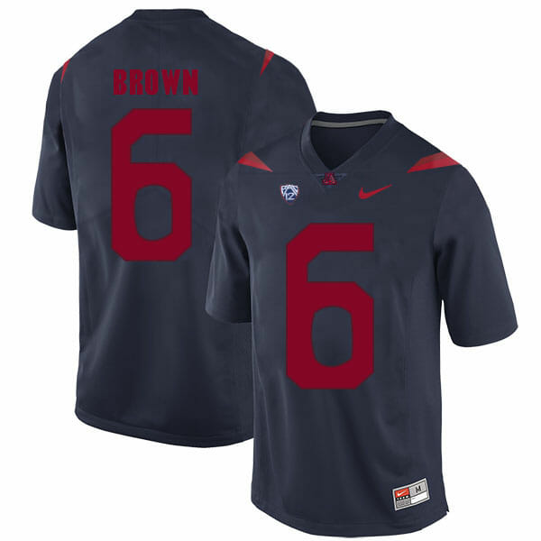 Arizona Wildcats #6 Shun Brown NCAA College Football Jersey Blue