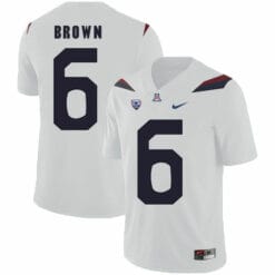 Arizona Wildcats #6 Shun Brown NCAA College Football Jersey White