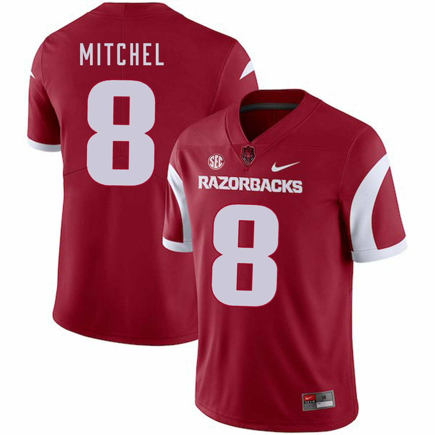 Arkansas Razorbacks #8 Tevin Mitchel College Football Jersey Red