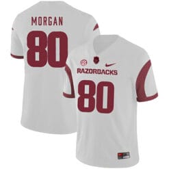 Arkansas Razorbacks #80 Drew Morgan College Football Jersey White