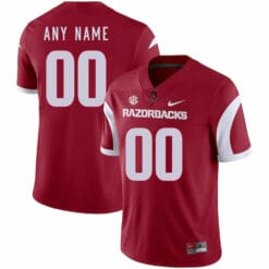 Razorbacks Custom Jersey Name and Number Football Red
