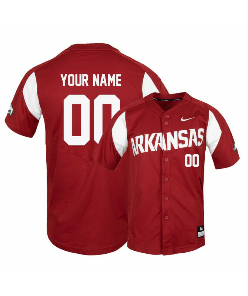 Arkansas Razorbacks White Red Elite Custom NCAA Baseball Jersey