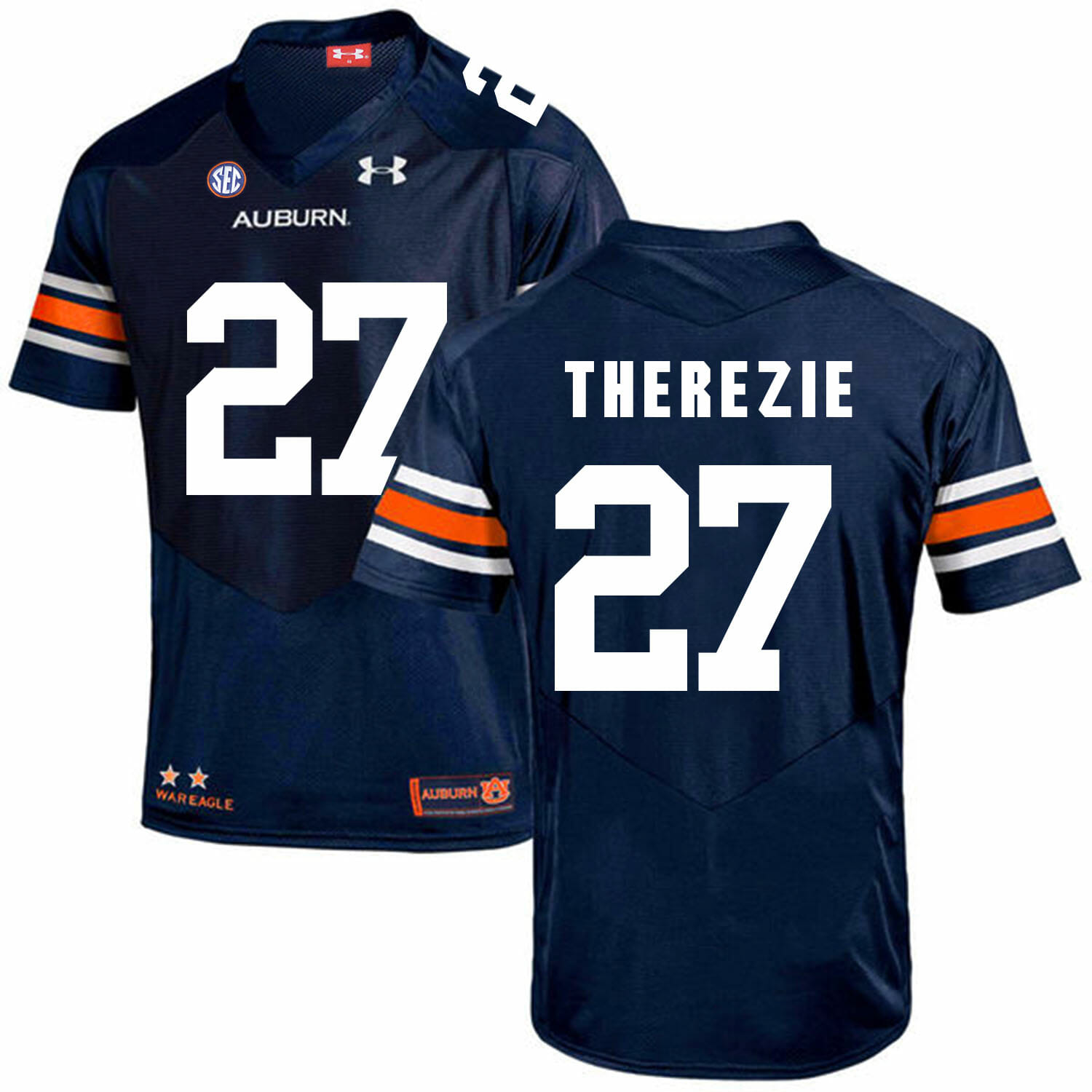 Auburn Tigers Under Armour #27 Robenson Therezie Football Jersey Dark Blue