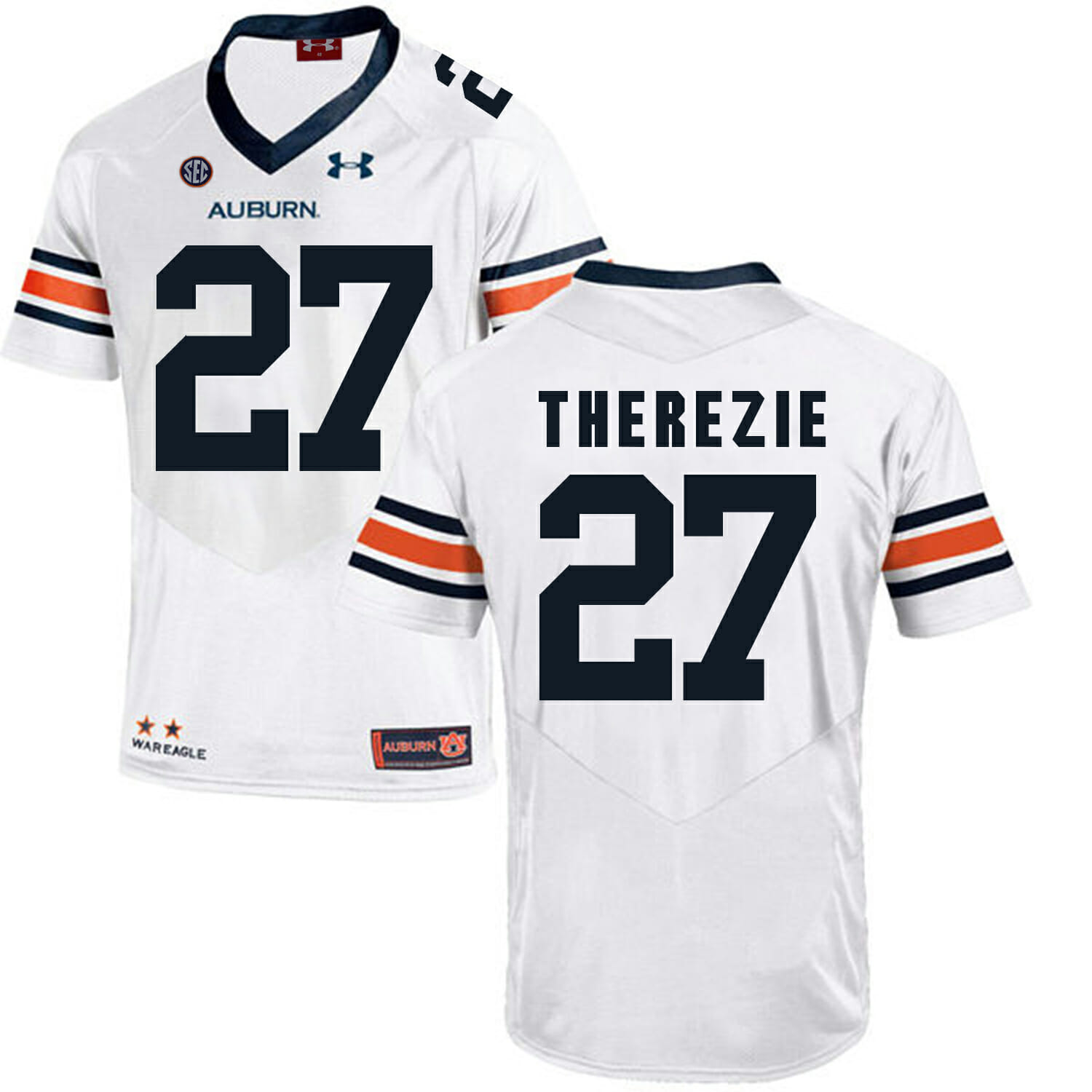 Auburn Tigers Under Armour #27 Robenson Therezie Football Jersey White