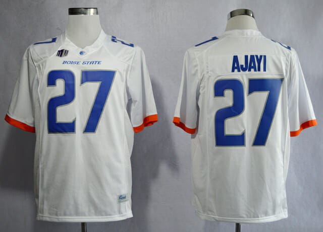 Boise State Broncos #27 Jay Ajayi College Football Jersey White Blue