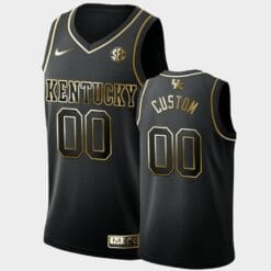 Custom Name Number Kentucky Wildcats Black Golden Edition College Basketball Limited Jersey