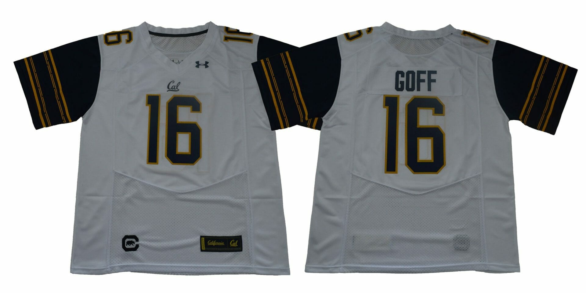 California Golden Bears #16 Goff Football Jersey White Under Armour
