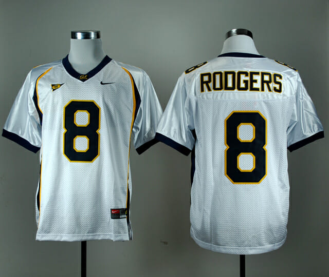 California Golden Bears #8 Aaron Rodgers NCAA Football Jersey White