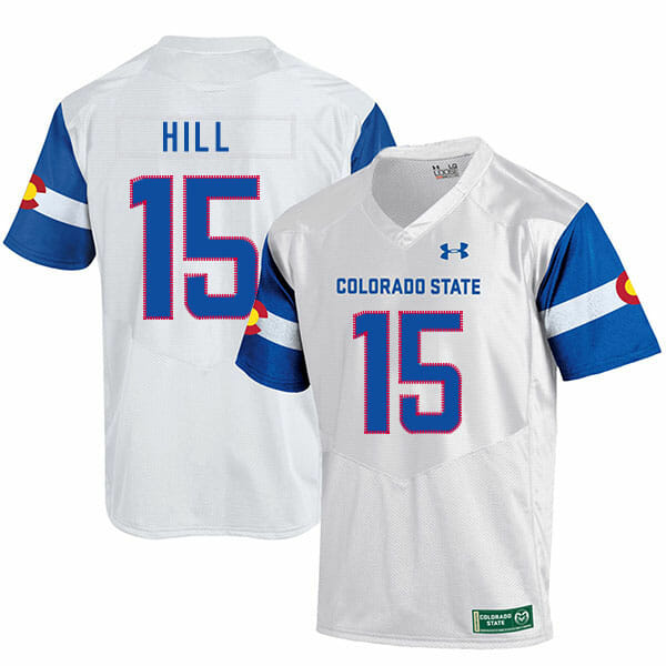 Colorado State Rams #15 Collin Hill NCAA Football Jersey White