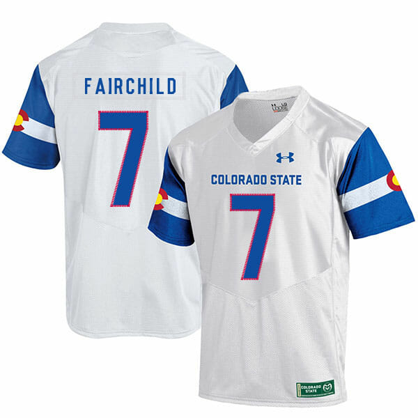 Colorado State Rams #7 Steve Fairchild NCAA Football Jersey White