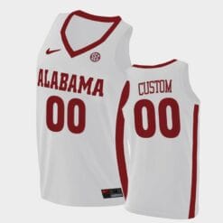 Custom Name Number Alabama Crimson Tide White Replica College Basketball Jersey