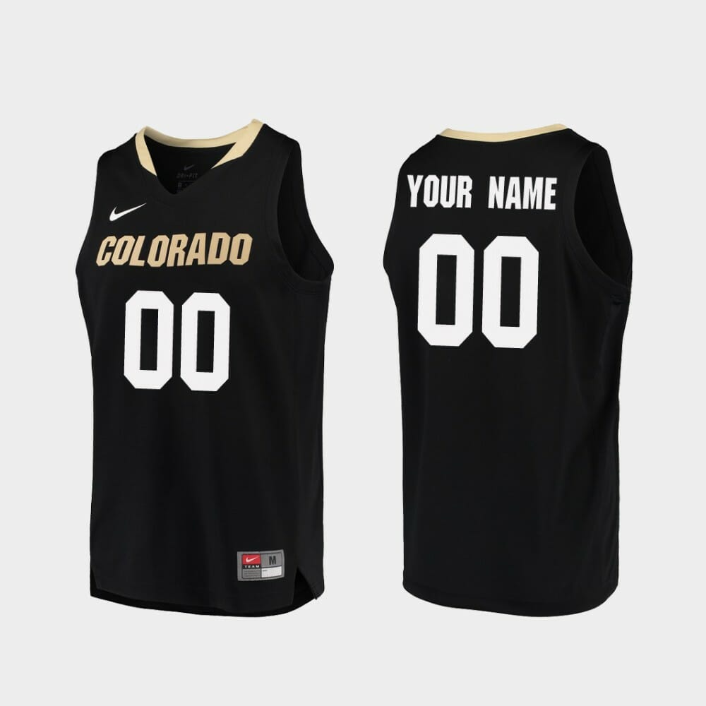 Custom Name Number Colorado Buffaloes Black Replica College Basketball Jersey