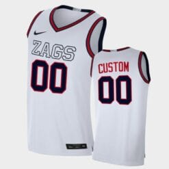 Custom Name Number Gonzaga Bulldogs White Replica College Basketball Jersey