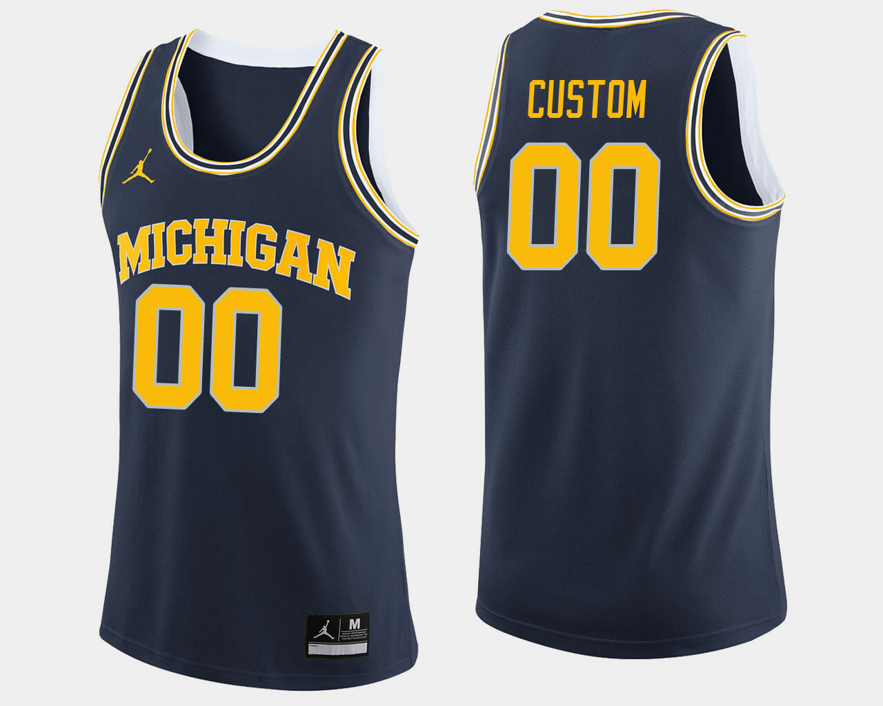 Custom Name Number Michigan Wolverines Navy College Basketball Jersey