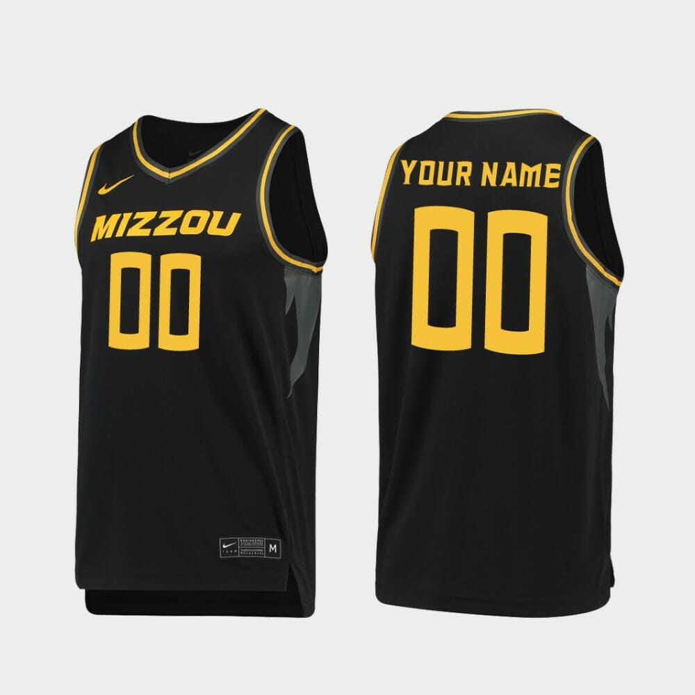 Custom Name Number Missouri Tigers Black Replica College Basketball Jersey