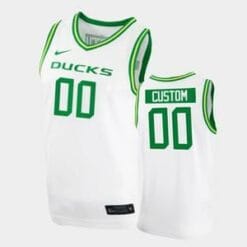 Custom Name Number Oregon Ducks White College Basketball Replica Jersey